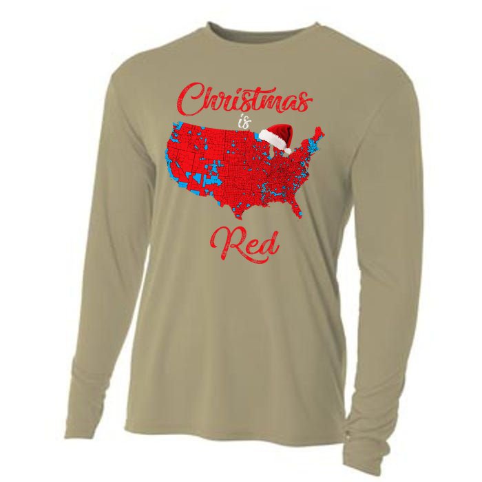 Christmas Is Red 2024 Electoral Map Trump Landslide Holiday Cooling Performance Long Sleeve Crew