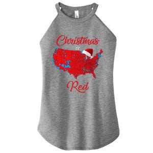 Christmas Is Red 2024 Electoral Map Trump Landslide Holiday Women's Perfect Tri Rocker Tank