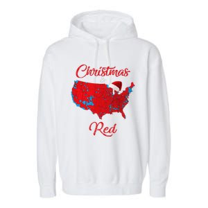 Christmas Is Red 2024 Electoral Map Trump Landslide Holiday Garment-Dyed Fleece Hoodie