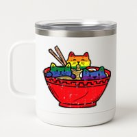 Cats In Ramen Anime Food L.G.B.T.Q Rainbow Flag G.A.Y Pride Ally 12 oz Stainless Steel Tumbler Cup