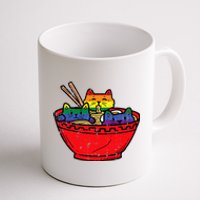 Cats In Ramen Anime Food L.G.B.T.Q Rainbow Flag G.A.Y Pride Ally Coffee Mug