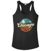 Chicago Illinois Retro Skyline Night Il Souvenirs Ladies PosiCharge Competitor Racerback Tank