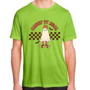 Creep It Real Funny Ghost Halloween Skateboard Cool Gift Adult ChromaSoft Performance T-Shirt