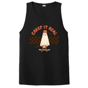 Creep It Real Funny Ghost Halloween Skateboard Cool Gift PosiCharge Competitor Tank