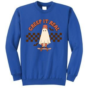 Creep It Real Funny Ghost Halloween Skateboard Cool Gift Sweatshirt