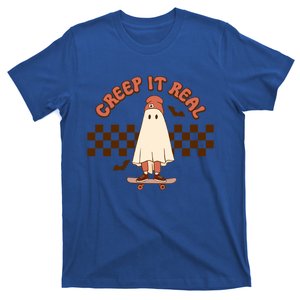 Creep It Real Funny Ghost Halloween Skateboard Cool Gift T-Shirt