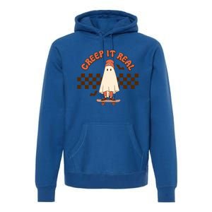 Creep It Real Funny Ghost Halloween Skateboard Cool Gift Premium Hoodie