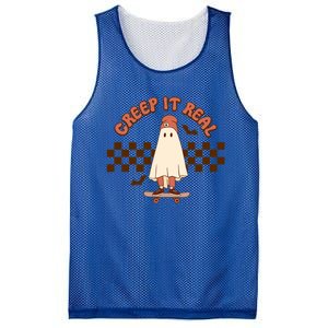 Creep It Real Funny Ghost Halloween Skateboard Cool Gift Mesh Reversible Basketball Jersey Tank