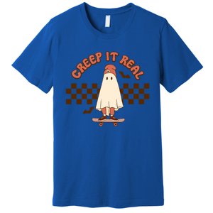 Creep It Real Funny Ghost Halloween Skateboard Cool Gift Premium T-Shirt