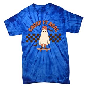 Creep It Real Funny Ghost Halloween Skateboard Cool Gift Tie-Dye T-Shirt