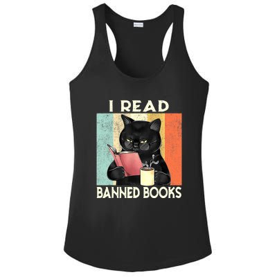 Cat I Read Banned Books Funny Bookworms Reading Book Ladies PosiCharge Competitor Racerback Tank