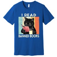 Cat I Read Banned Books Funny Bookworms Reading Book Premium T-Shirt