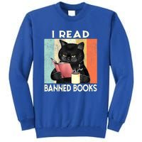 Cat I Read Banned Books Funny Bookworms Reading Book Tall Sweatshirt