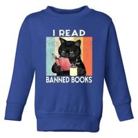 Cat I Read Banned Books Funny Bookworms Reading Book Toddler Sweatshirt