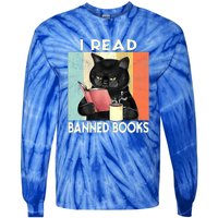 Cat I Read Banned Books Funny Bookworms Reading Book Tie-Dye Long Sleeve Shirt