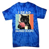 Cat I Read Banned Books Funny Bookworms Reading Book Tie-Dye T-Shirt