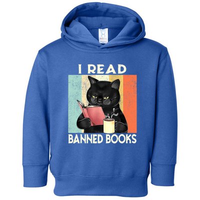 Cat I Read Banned Books Funny Bookworms Reading Book Toddler Hoodie