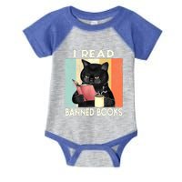 Cat I Read Banned Books Funny Bookworms Reading Book Infant Baby Jersey Bodysuit