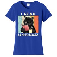 Cat I Read Banned Books Funny Bookworms Reading Book Women's T-Shirt