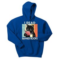 Cat I Read Banned Books Funny Bookworms Reading Book Kids Hoodie