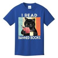 Cat I Read Banned Books Funny Bookworms Reading Book Kids T-Shirt