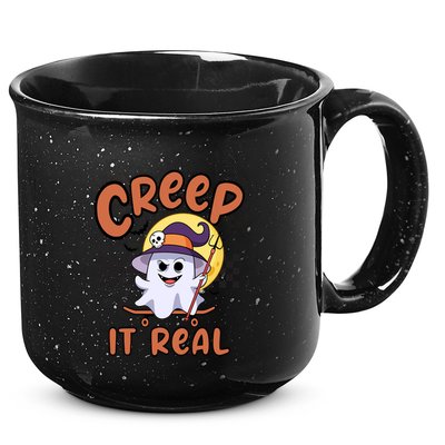 Creep It Real Vintage Retro Ghost On Skateboard Checkerboard Gift 15oz Campfire Ceramic Mug