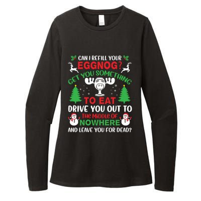 Can I Refill Your Eggnog Gift Family Christmas Vacation Quote Gift Womens CVC Long Sleeve Shirt