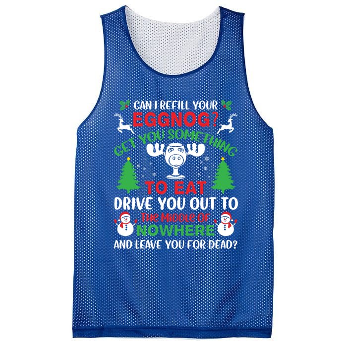 Can I Refill Your Eggnog Gift Family Christmas Vacation Quote Gift Mesh Reversible Basketball Jersey Tank