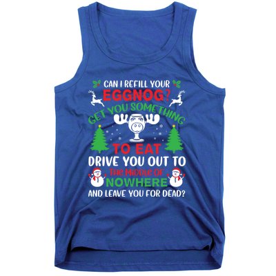 Can I Refill Your Eggnog Gift Family Christmas Vacation Quote Gift Tank Top