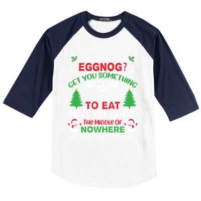 Can I Refill Your Eggnog Gift Family Christmas Vacation Quote Gift Baseball Sleeve Shirt