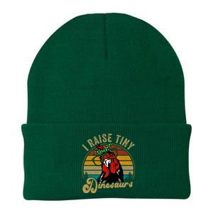 Chicken I Raise Tiny Dinosaurs Funny Mama Hen Farm Mom Knit Cap Winter Beanie