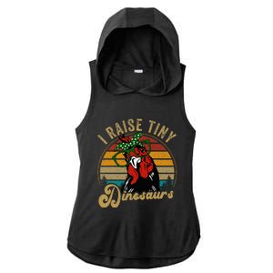 Chicken I Raise Tiny Dinosaurs Funny Mama Hen Farm Mom Ladies PosiCharge Tri-Blend Wicking Draft Hoodie Tank