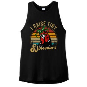 Chicken I Raise Tiny Dinosaurs Funny Mama Hen Farm Mom Ladies PosiCharge Tri-Blend Wicking Tank