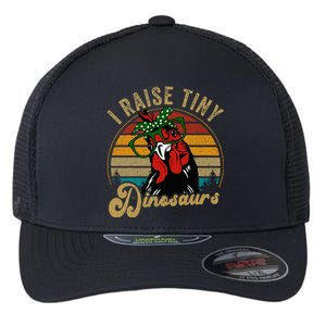 Chicken I Raise Tiny Dinosaurs Funny Mama Hen Farm Mom Flexfit Unipanel Trucker Cap