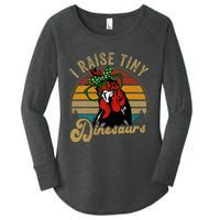 Chicken I Raise Tiny Dinosaurs Funny Mama Hen Farm Mom Women's Perfect Tri Tunic Long Sleeve Shirt