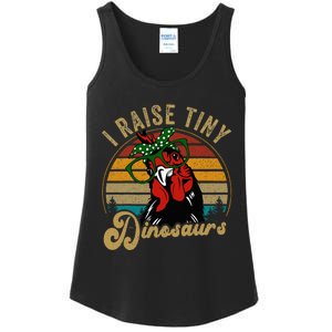 Chicken I Raise Tiny Dinosaurs Funny Mama Hen Farm Mom Ladies Essential Tank