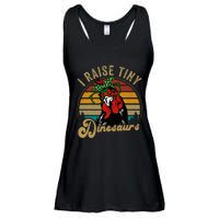 Chicken I Raise Tiny Dinosaurs Funny Mama Hen Farm Mom Ladies Essential Flowy Tank