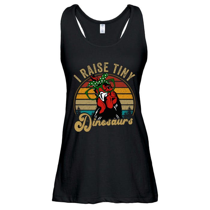 Chicken I Raise Tiny Dinosaurs Funny Mama Hen Farm Mom Ladies Essential Flowy Tank