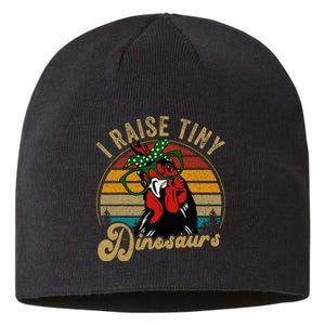 Chicken I Raise Tiny Dinosaurs Funny Mama Hen Farm Mom Sustainable Beanie