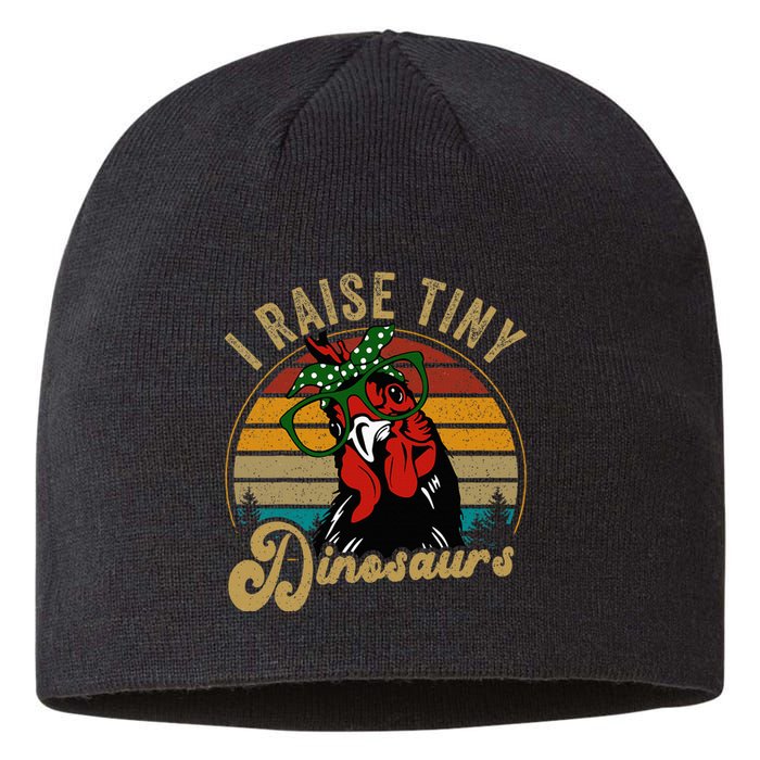 Chicken I Raise Tiny Dinosaurs Funny Mama Hen Farm Mom Sustainable Beanie