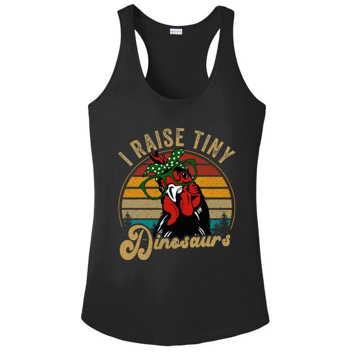 Chicken I Raise Tiny Dinosaurs Funny Mama Hen Farm Mom Ladies PosiCharge Competitor Racerback Tank