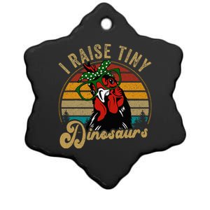 Chicken I Raise Tiny Dinosaurs Funny Mama Hen Farm Mom Ceramic Star Ornament