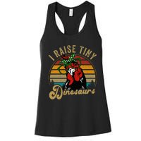 Chicken I Raise Tiny Dinosaurs Funny Mama Hen Farm Mom Women's Racerback Tank