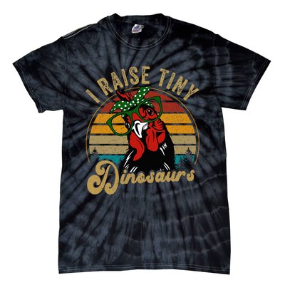 Chicken I Raise Tiny Dinosaurs Funny Mama Hen Farm Mom Tie-Dye T-Shirt