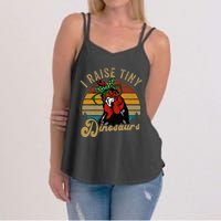 Chicken I Raise Tiny Dinosaurs Funny Mama Hen Farm Mom Women's Strappy Tank