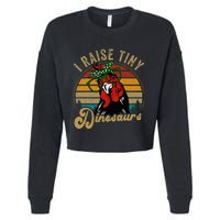 Chicken I Raise Tiny Dinosaurs Funny Mama Hen Farm Mom Cropped Pullover Crew