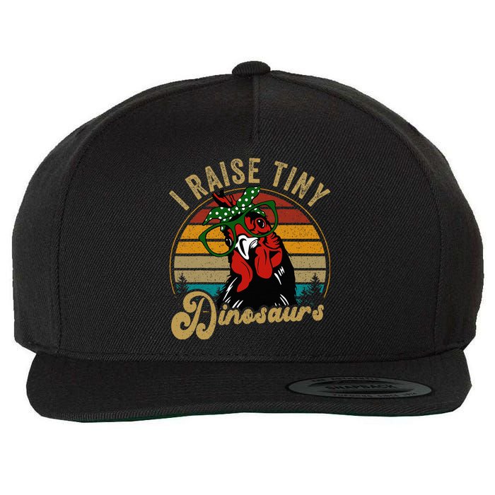 Chicken I Raise Tiny Dinosaurs Funny Mama Hen Farm Mom Wool Snapback Cap