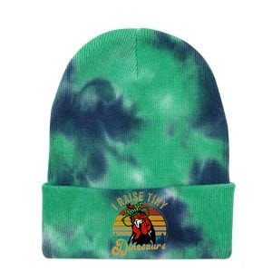 Chicken I Raise Tiny Dinosaurs Funny Mama Hen Farm Mom Tie Dye 12in Knit Beanie