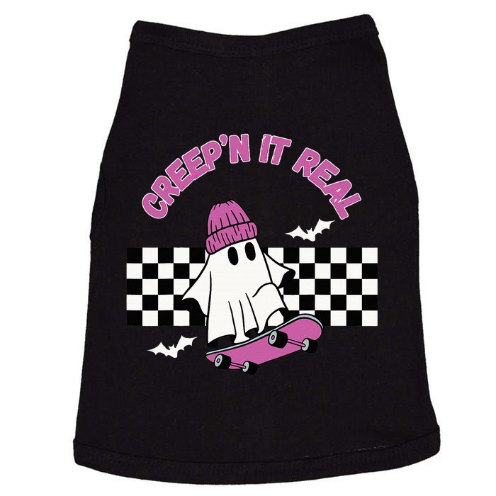 Creep It Real Skateboarding Ghost Halloween Fun Costume Doggie Tank