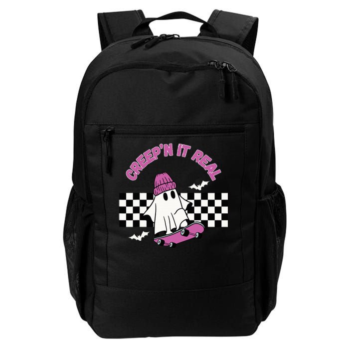 Creep It Real Skateboarding Ghost Halloween Fun Costume Daily Commute Backpack